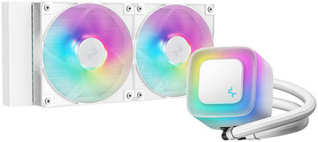 DeepCool LE240 WH V2 240MM AIO ARGB Liquid Cooler, White, 2100 RPM Fan Speed, 75.89 CFM Fan Airflow, Hydro Bearing Type, Anti-Leak Technology | R-LE240-WHAMMN-G-2