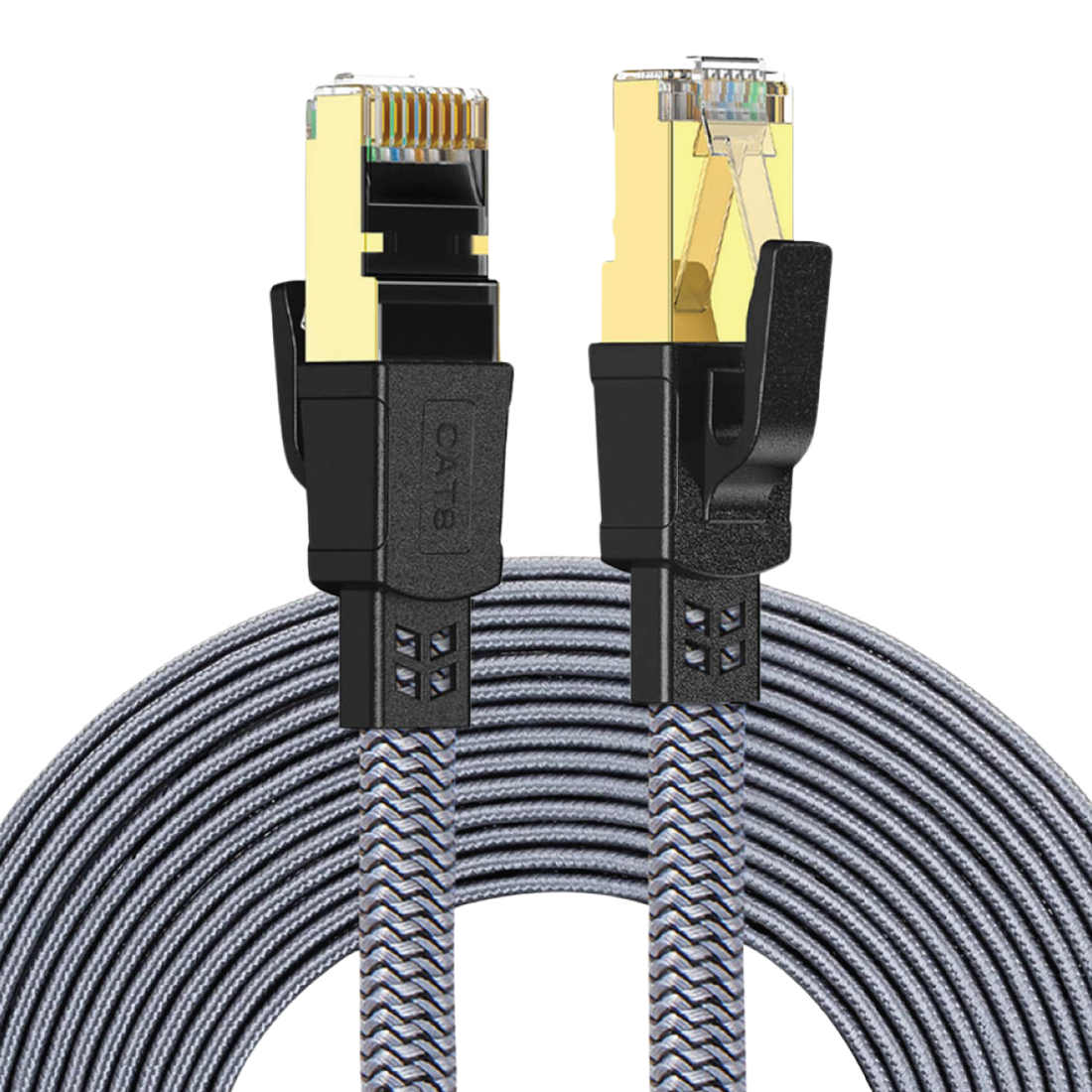 Twisted Minds CAT8 Ethernet Cable 10 METERS, Flat Braided Network Cable ,Transmission Rate 40GBPS / 2000MHZ TM-CAT8-10M
