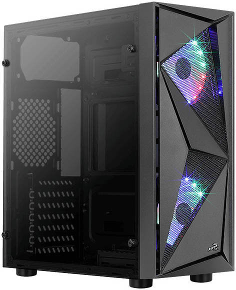 Aerocool Glider Tempered Glass ATX Mid Tower PC Case, | GLIDER-COSMO-G-BK-V