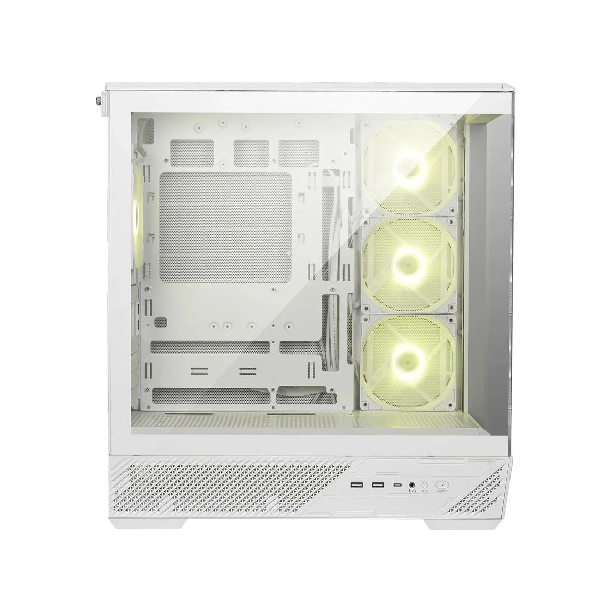 MSI MAG PANO 130R PZ Glass Panoramic Mid-Tower Gaming Case - White | PANO130RPZWH
