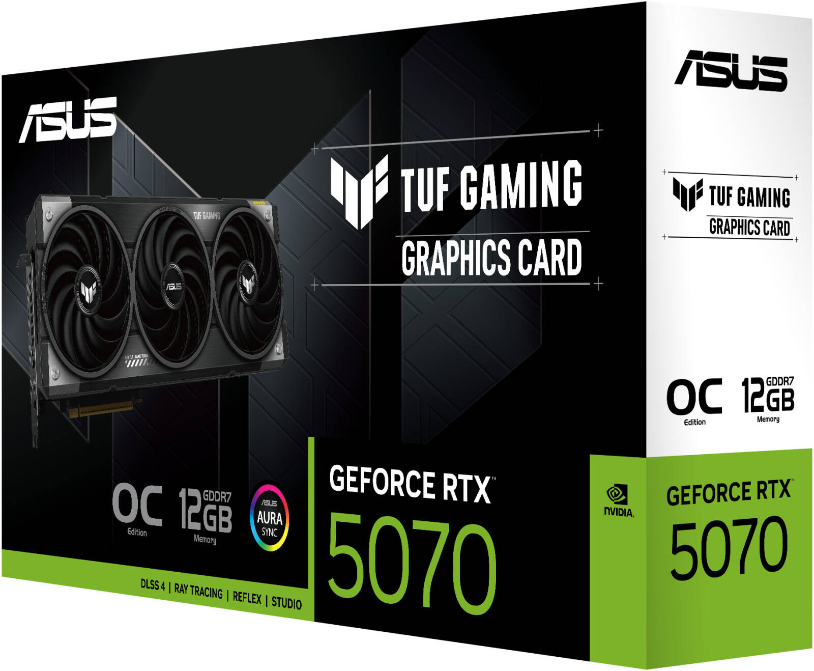 ASUS TUF Gaming GeForce RTX 5070 OC Edition 12GB GDDR7 192-Bit Memory, 2610MHz Boost Clock, 6144 CUDA Cores, 28 Gbps Memory Speed, PCI Express 5.0 | 90YV0LZ0-M0NA00