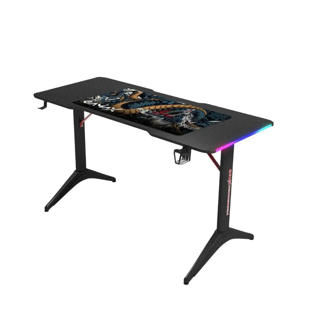 GAMAX D2208 RGB Carbon Fiber Gaming Desk | BLACK