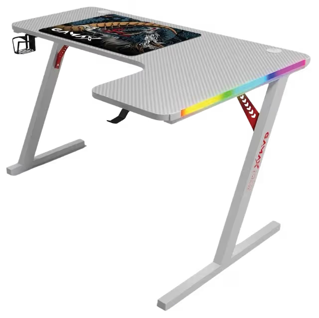 GAMAX - P201-R (L-Shape) Right Gaming Table Size 160cmX74cm | WHITE