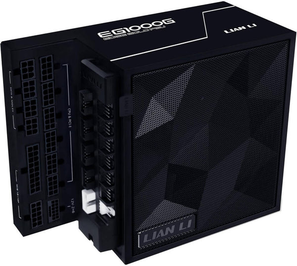Lian-Li EDGE GOLD 1000W Fully Modular Power Supply, BLACK, 80 PLUS Gold Efficiency, 120mm FDB Fan Type, Active PFC, ATX 3.1 Form Factor, 2400 RPM Fan Speed | EG1000G.BLACK