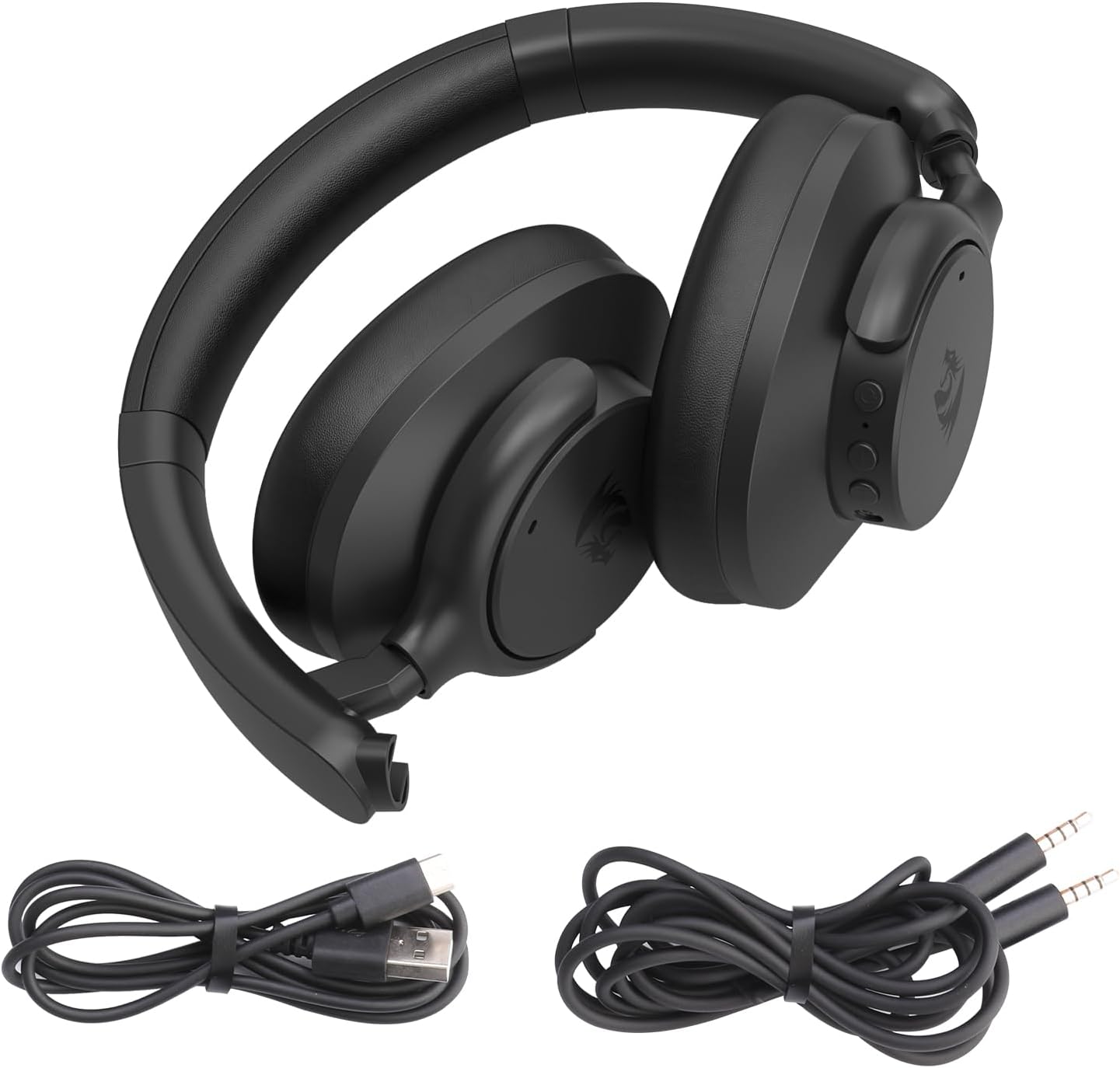 Redragon H610 VibeCore Wireless Gaming Headset for PC, Mac, NS, Phone - BT 5.3 with Active Noise Cancellation, 40H Battery, Lightweight, Over-Ear Headphones with Built-in Mic, Black