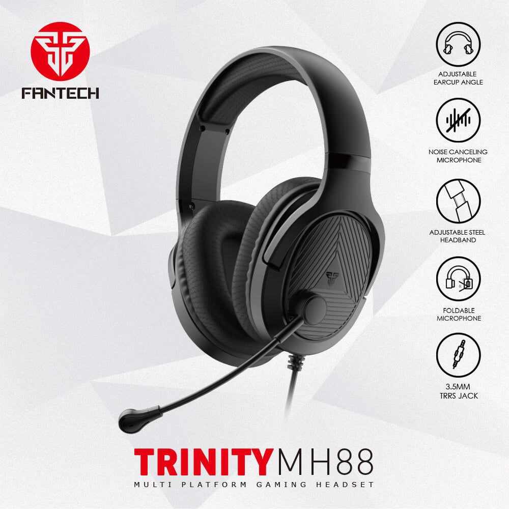 Fantech Trinity MH88 Wired Gaming Headset, Black | MH88B