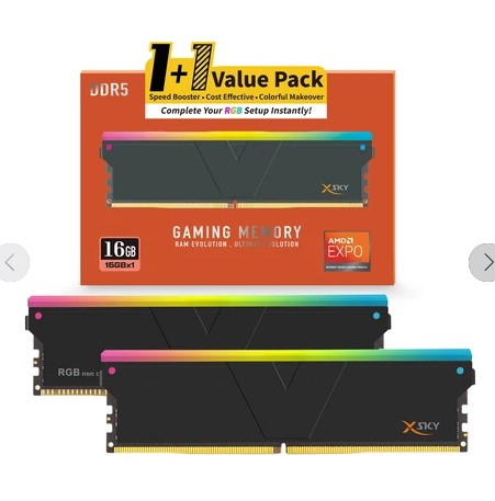 V-Color (1+1) Manta XSky RGB 16GB (1x16GB)+ RGB FILLERX1 (SINGLE CHANNEL) DDR5 C28 6000MHz Single Channel Kit - Black