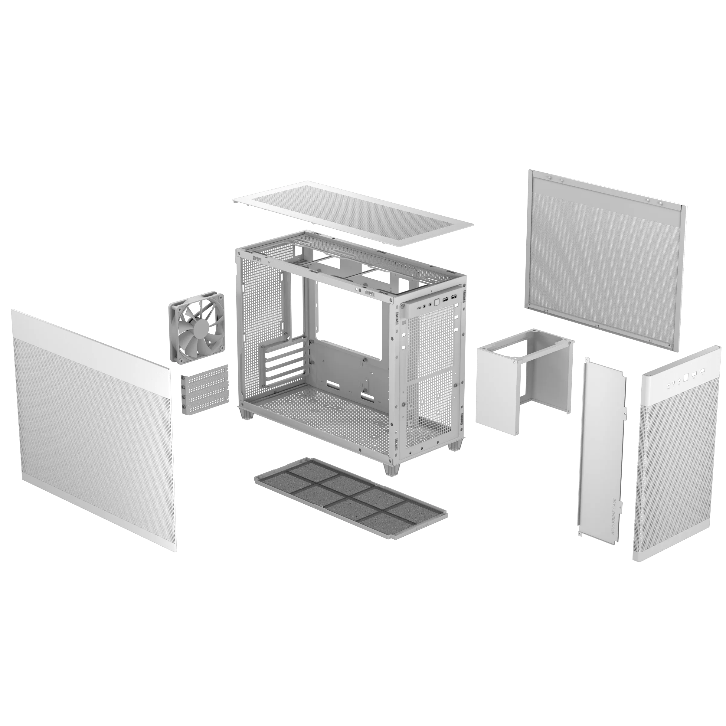 ASUS Prime AP201 m-ATX Gaming Chassis Mesh Type, WHITE