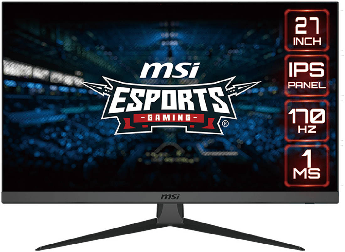 MSI G2722 Gaming Monitor, 27" FHD 1920x1080 IPS, 170Hz Refresh Rate, 1ms Black | 9S6-3CB51T-078