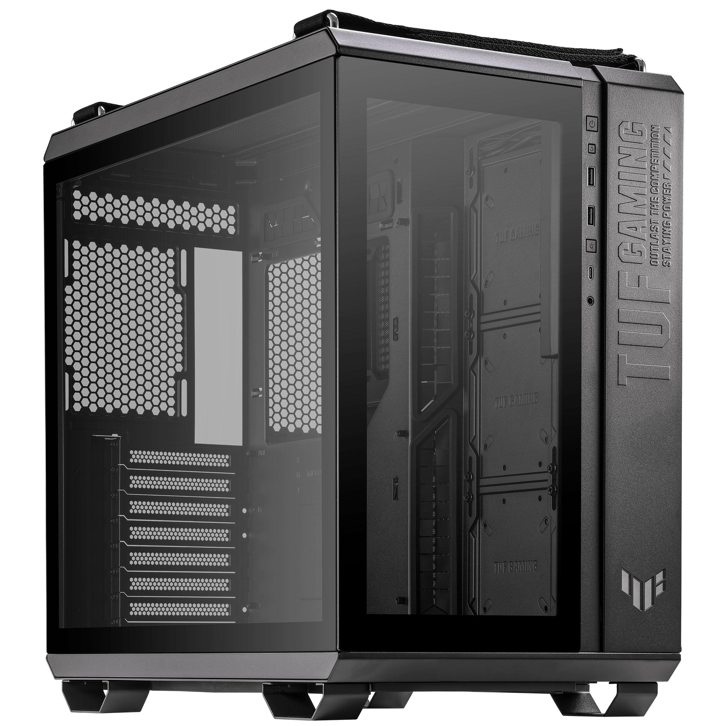 ASUS TUF GT502 Mid Tower ATX Gaming Case, Tempered Glass, BLACK | 90DC0093.B09000