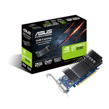 ASUS GeForce® GT 1030 2GB GDDR5 low profile graphics card for silent HTPC build (with I/O port brackets)