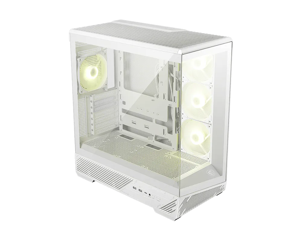 MSI MAG PANO 130R PZ Glass Panoramic Mid-Tower Gaming Case - White | PANO130RPZWH