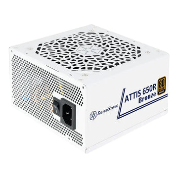SilverStone ATTIS 650R Non-Modular Power Supply, 650W Power, 80 Plus Bronze, Silent 120mm Fan, Active PFC, Multi-Protection, ATX Form Factor, Japanese Primary Capacitor, White