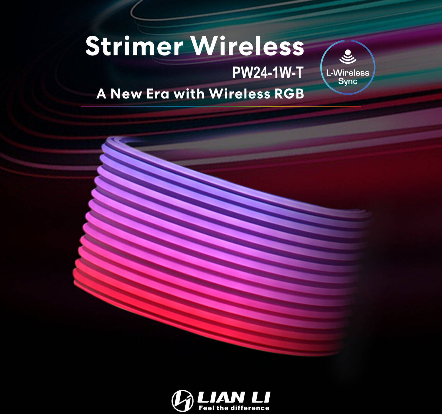 LIAN LI Strimer Wireless 24-Pin ARGB Motherboard Extension Cable with L-Wireless Controller | PW24-1W-T