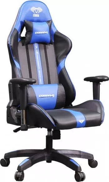 Black and deals blue gaming chair