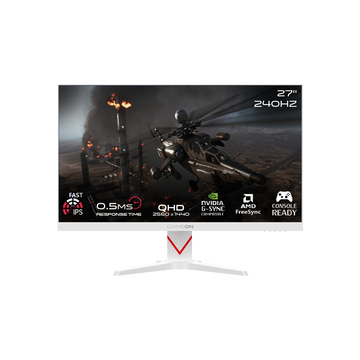 GAMEON Dominator Series 27 Inch QHD, 240Hz, MPRT 0.5ms, HDMI 2.1, Fast IPS Gaming Monitor (Supports PS5), White | GOAD27QHD240IPS
