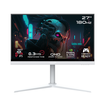 GAMEON GOA27QHD180IPS Artic Pro Series 27" QHD, 180Hz, MPRT 0.3ms, HDMI 2.1, Fast IPS Gaming Monitor, White