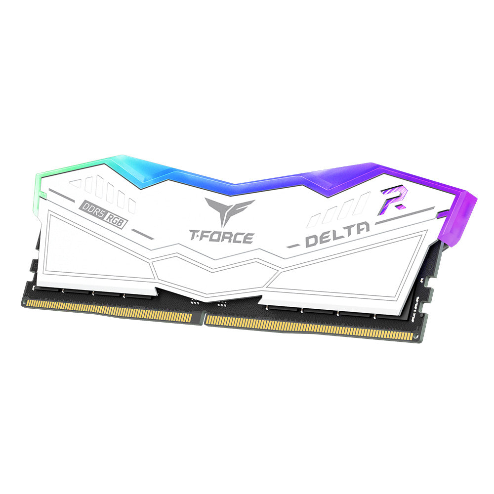 ذاكرة TeamGroup T-Force Delta RGB White سعة 32 جيجابايت (2x 16 جيجابايت) DDR5 بسرعة 6000 ميجاهرتز FF4D532G6000HC38ADC01