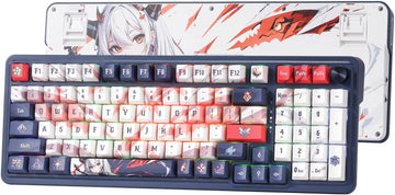 Redragon Eisa Pro K686AK Gasket Wireless 96% Mechanical Keyboard, 98 Keys, Triple Mode, Leopard L Linear Switch, RGB Lighting, Hot Swappable, Dedicated Knob, Side-Printed PBT, Blue/White/Red | K686AK-RGB-PRO