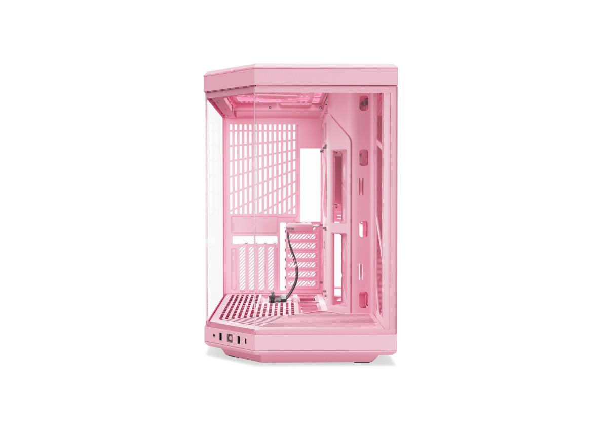 HYTE Y70 Touch Infinite Strawberry Milk Edition, Dual Chamber Mid-Tower ATX Computer Case, 14.5" 688 x 2560 (2.5K) Touch Display, Up to 10 Fans & 360mm Radiator Support