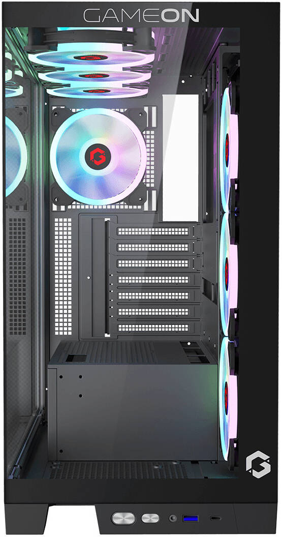 GAMEON Emperor Midnight IV Gaming Chassis Mid Tower, BLACK | GO-EMPERORIV-M