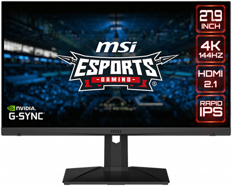 MSI Optix MAG281URF 27.9" 4K UHD Rapid IPS Flat Gaming Monitor, 144Hz Refresh Rate, 1ms Response Time | 9S6-3CC8GQ-018