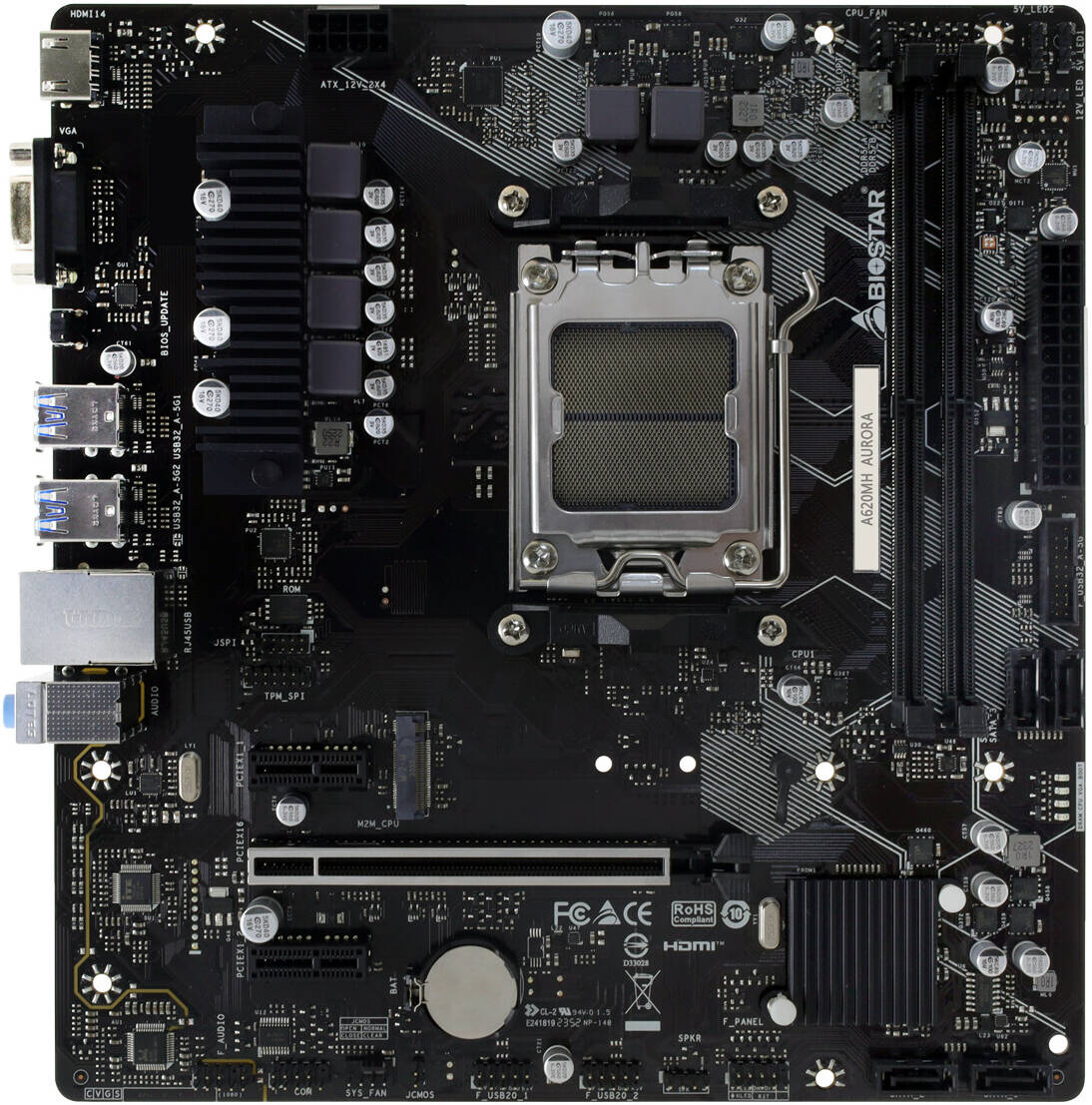Biostar A620MH Aurora AM5 Socket AMD Motherboard | A620MH AURORA