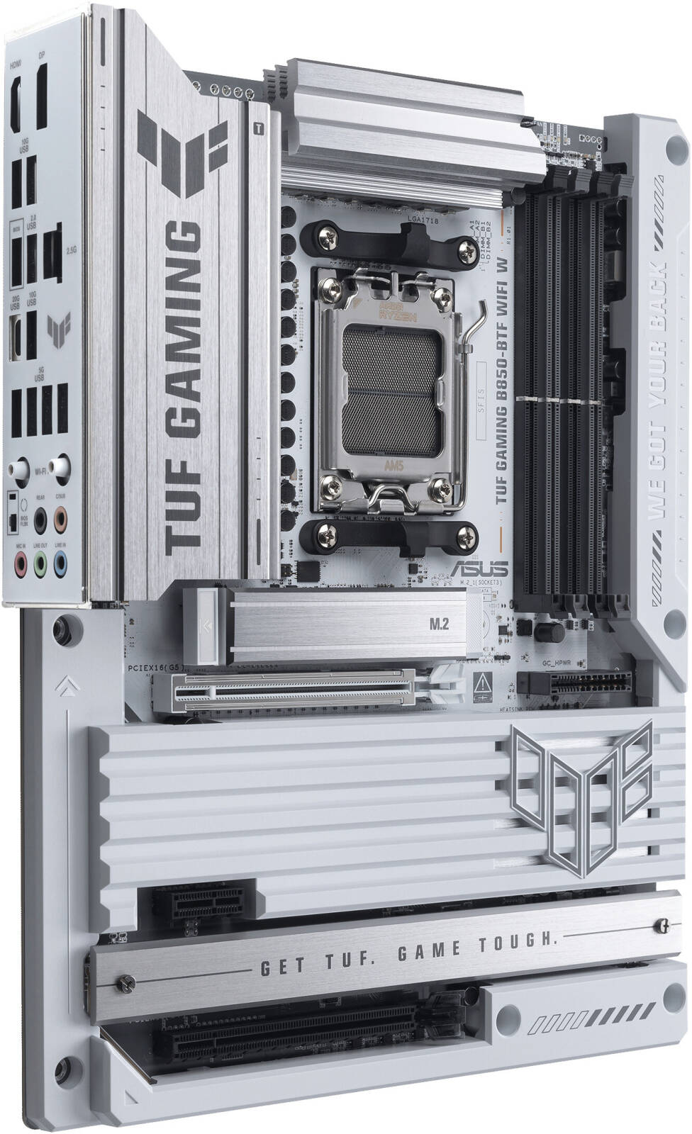 ASUS TUF GAMING B850-BTF WIFI W AM5 ATX Gaming Motherboard, AMD B850 Chipset, 4x DIMM DDR5 Slots, Up to 256GB Max Memory, 1 x PCIe 5.0 x16, 3 x M.2 Slots | 90MB1KW0-M0EAY0