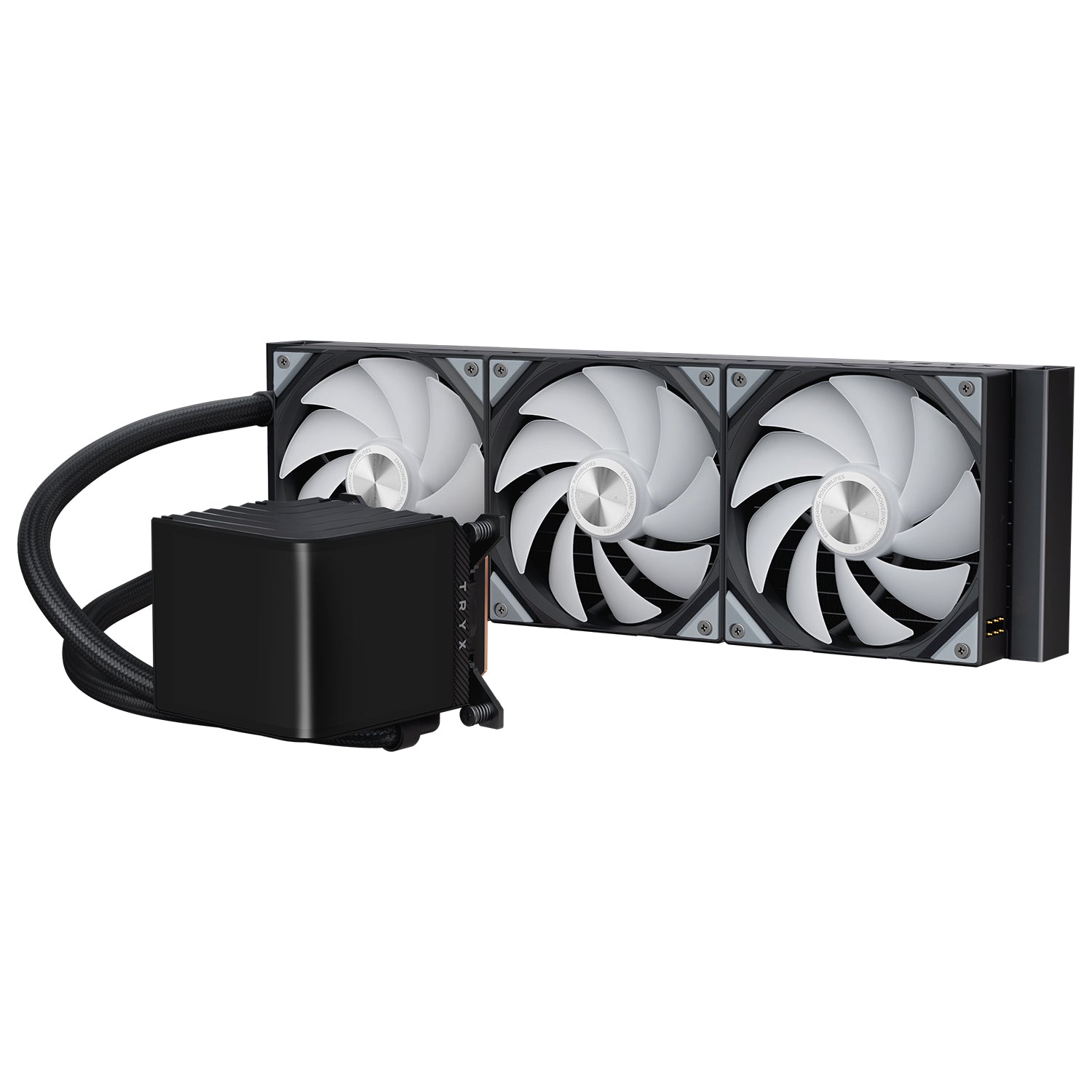 TRYX Panorama ARGB 360 BLACK L-shaped AMOLED Screen Liquid Cooler, 6.5 Inch 2K 60 Hz Display, Adjustable Fan Speed | L-P360A-AS3M-G0K