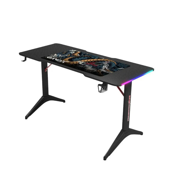 GAMAX D2208 RGB Carbon Fiber Gaming Desk | BLACK