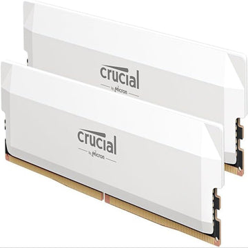 Crucial Pro DDR5 RAM 32GB Kit (2x16GB) 6400MHz CL38 - White | Part No. CP2K16G64C38U5W