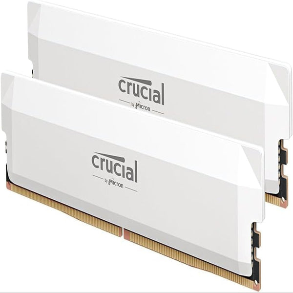 Crucial Pro DDR5 RAM 32GB Kit (2x16GB) 6400MHz CL38 - White | Part No. CP2K16G64C38U5W