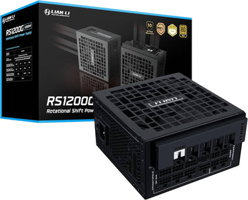 Lian Li RS Gold 1200W, 80 Plus Gold Efficiency Power Supply UK with Hub - Black