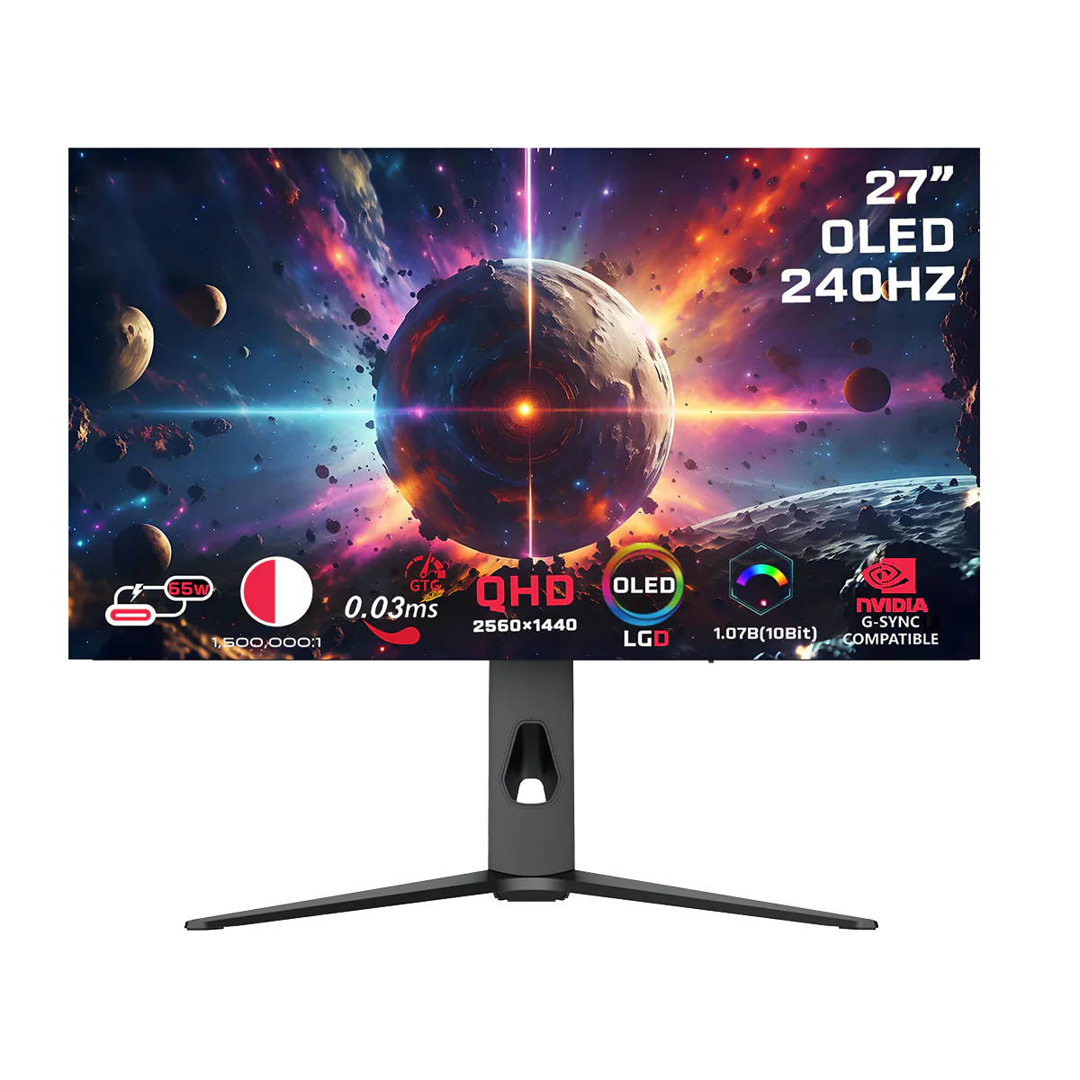 GAMEON GO27OLED 2K Signature X Series 27" OLED QHD, 240 Hz, 0.3ms, HDMI 2.1, IPS Gaming Monitor (Supports PS5) | Black
