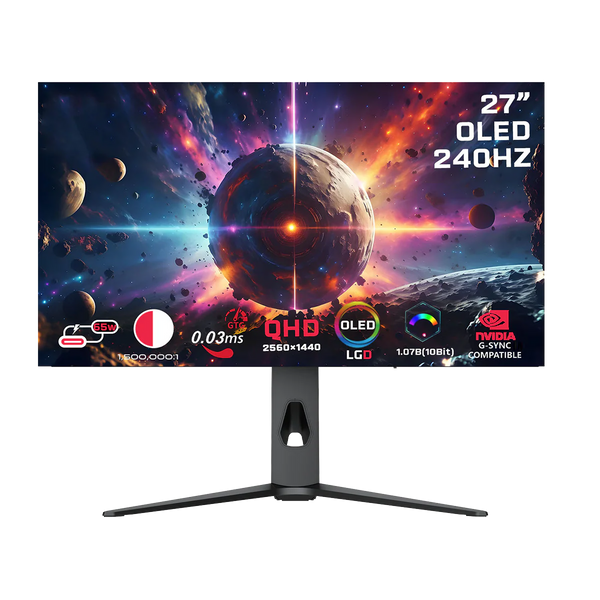GAMEON GO27OLED 2K Signature X Series 27" OLED QHD, 240 Hz, 0.3ms, HDMI 2.1, IPS Gaming Monitor (Supports PS5) | Black