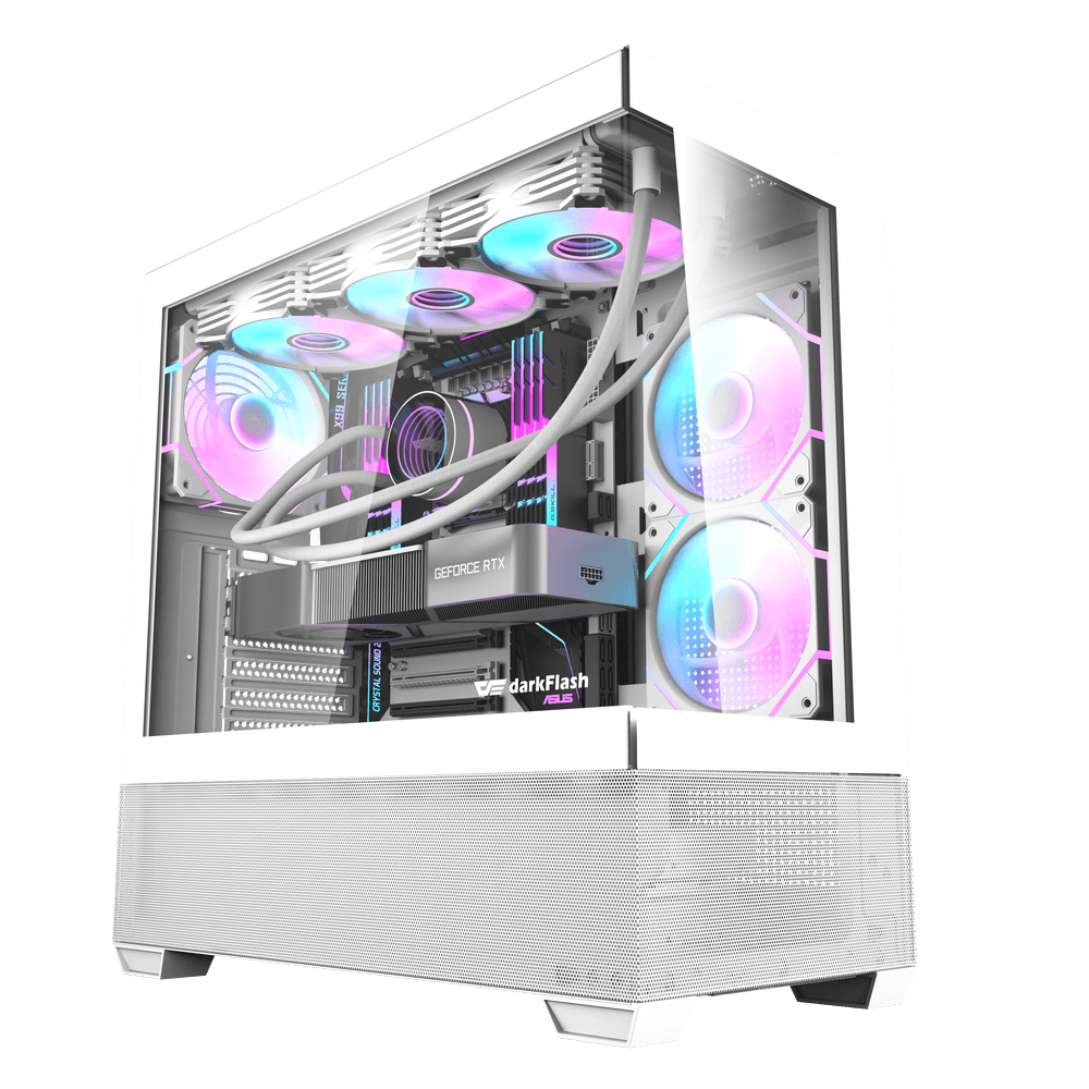 Darkflash DS900 Air ATX PC Case, 270 degree Panoramic design, White