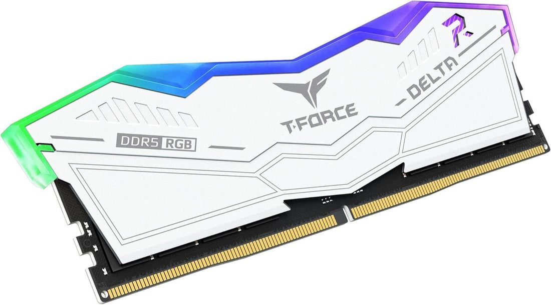 TeamGroup T-Force Delta RGB WHITE 64GB (2x32GB) DDR5 6000MHZ Desktop Memory, 288-Pin PC RAM, 38 CAS Latency, Intel XMP 3.0 Chipset, White | FF4D564G6000HC38ADC01