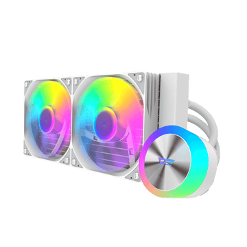 DarkFlash DG240 AIO ARGB Liquid Cooler 240MM, Luminous Water Block Design | WHITE