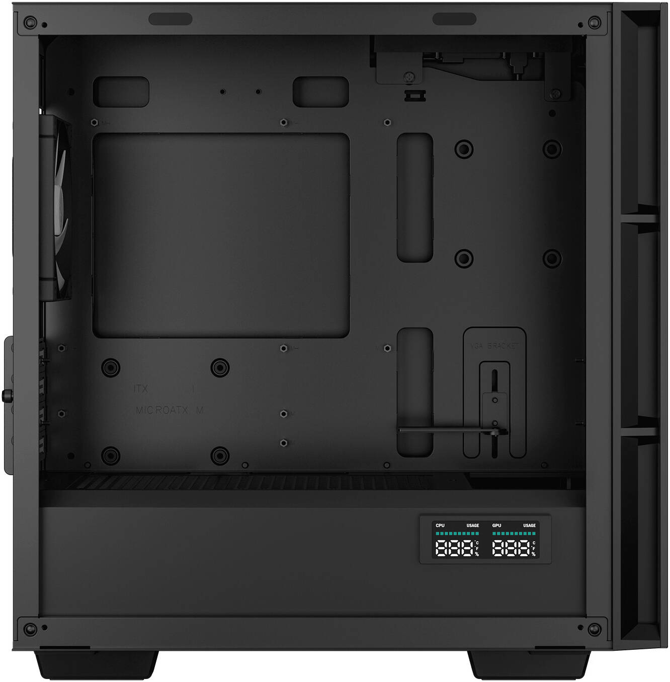 علبة DeepCool CH360 الرقمية mATX، شاشة رقمية، أسود | R-CH360-BKAPE3D-G-1
