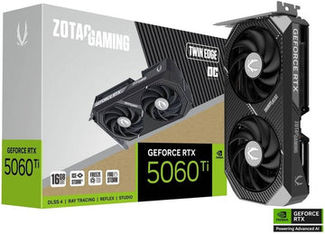 Zotac Gaming GeForce RTX 5060 Ti 8GB Twin Edge GDDR7 Gaming Graphics Card, 128-Bit Memory, 2602 MHz Engine Clock, 28 Gbps Memory Clock, 4608 CUDA Cores, PCI Express 5.0 x16 | ZT-B50620H-10M