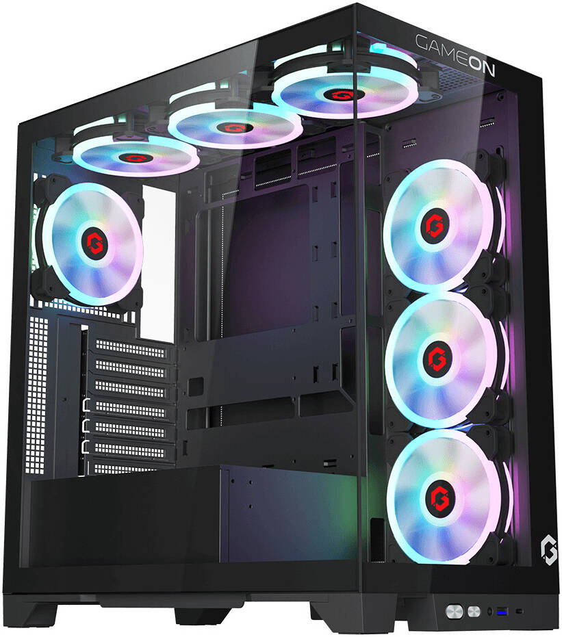 GAMEON Emperor Midnight IV Gaming Chassis Mid Tower, BLACK | GO-EMPERORIV-M