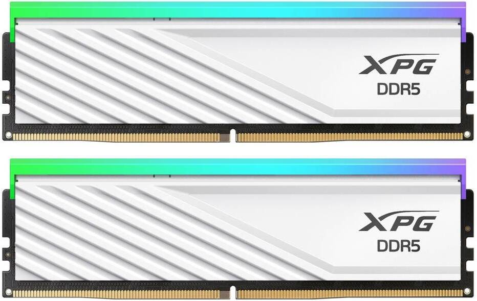 XPG Lancer Blade RGB 16GB (2x8GB) 5600MHz DDR5 Memory Kit, CAS Latency 46, AMD Expo & Intel XMP 3.0 Ready, 288-Pin UDIMM Form Factor, White | AX5U5600C468G-DTLABRWH