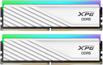 XPG Lancer Blade RGB 16GB (2x8GB) 5600MHz DDR5 Memory Kit, CAS Latency 46, AMD Expo & Intel XMP 3.0 Ready, 288-Pin UDIMM Form Factor, White | AX5U5600C468G-DTLABRWH