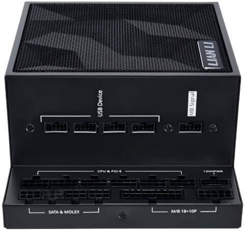 Lian-Li Edge L-Shape 850W 80+ Platinum Fully Modular Power Supply, Black, 120mm FDB Fan, ATX 3.0 & 3.1 Compliant, PCIe 5.1 Support, Active PFC | G9P.EG0850.BE00.UK