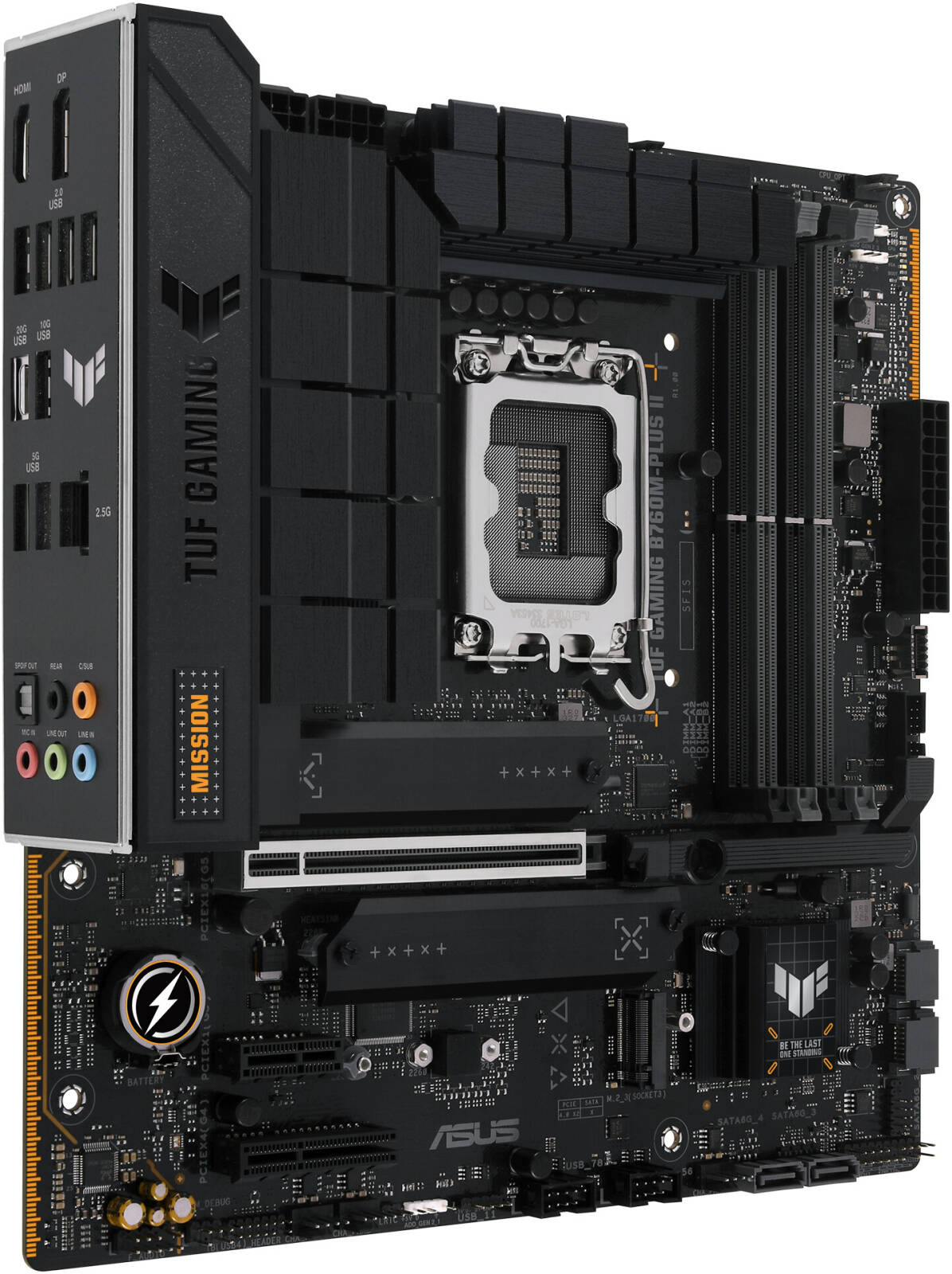Asus TUF Gaming B760M-Plus II Micro ATX Gaming Motherboard LGA 1700, 4x DIMM DDR5 Slots, 192GB Max Memory, 3x M 2 Slots, 1x PCIe 5 0 x16 Slot, Realtek 2 5Gb Ethernet | 90MB1HD0-M0EAY0