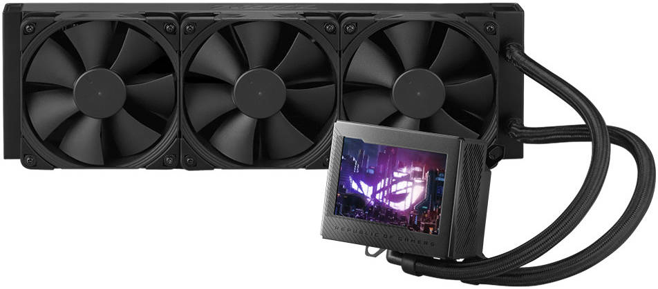 ASUS ROG RYUJIN III 360 Gaming Liquid CPU Cooler BLACK Noctua 360mm Radiator, 3.5" Full Color LCD, 3x 120mm Magnetic Daisy-chainable Fan, 21.08 CFM Airflow, 2200 RPM Speed, PWM/ DC Control | 90RC00L1-M0UAY0