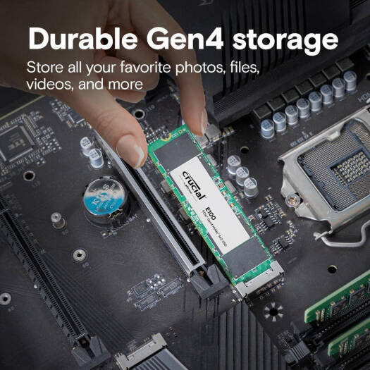 Crucial E100 Internal SSD, 2TB Storage Capacity, Gen4 , M.2 Form Factor, Up To 5000MB/s Read Speed & Up To 4500MB/s Write Speed | CT2000E100SSD8