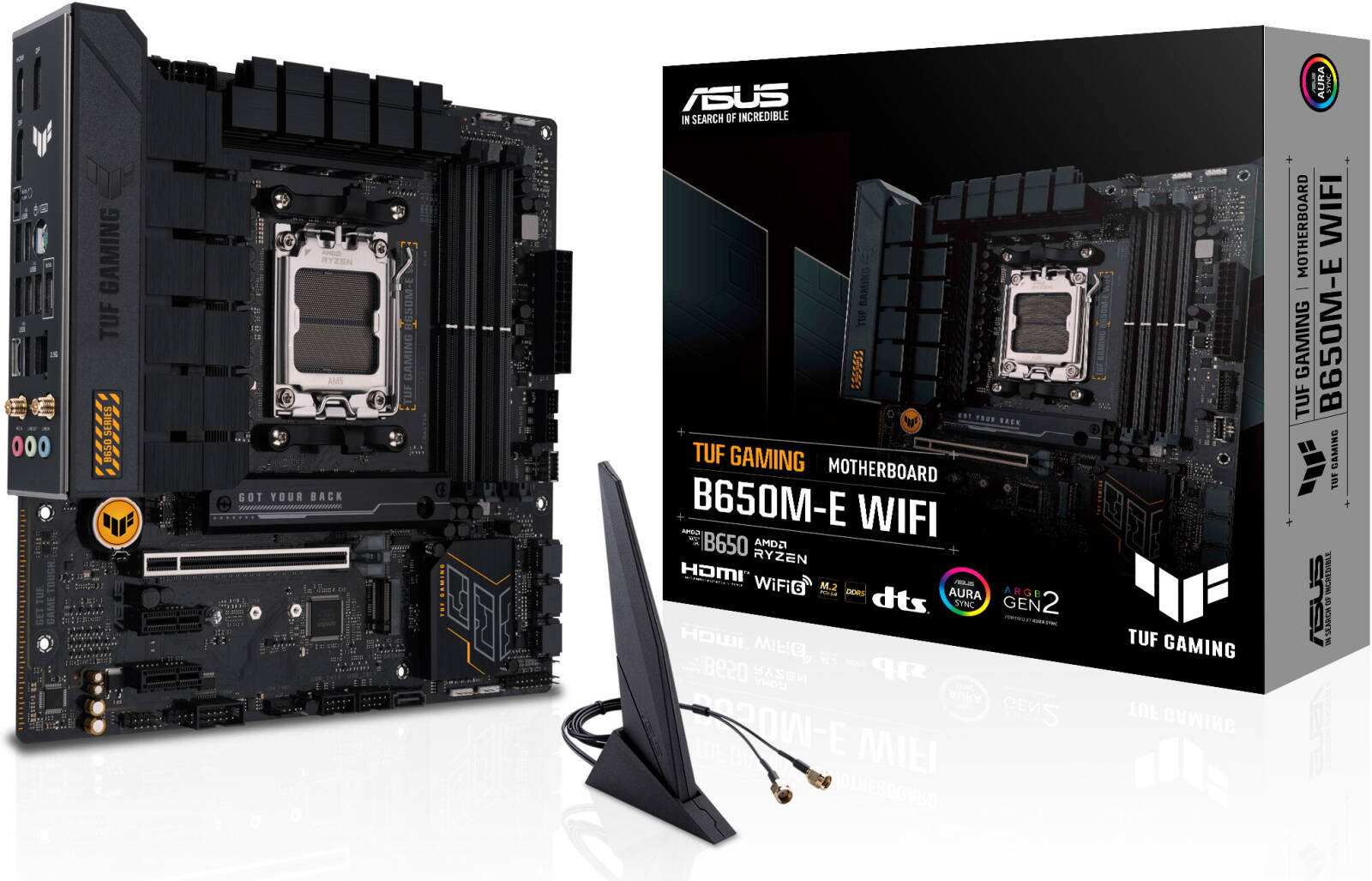 ASUS TUF B650M-E WIFI AM5 Gaming Motherboard, AMD B650 Chipset, 4x DIMM DDR5 Slots, 192GB Max Memory, 2x M.2 Slots, 2x DP, 1x HDMI, 3x Audio Jacks, 1x Realtek 2.5Gb Port | 90MB1FV0-M0EAY0