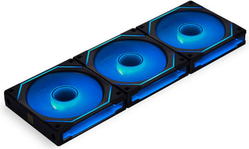 Lian-Li UNI FAN SL-INF Wireless, BLACK, Pack of 3, 120mm Size, 2300 RPM Fan Speed, Case Fans, 67 CFM Fan Airflow, FDB Bearing Type, PBT / PC / Aluminum Material, With Controller