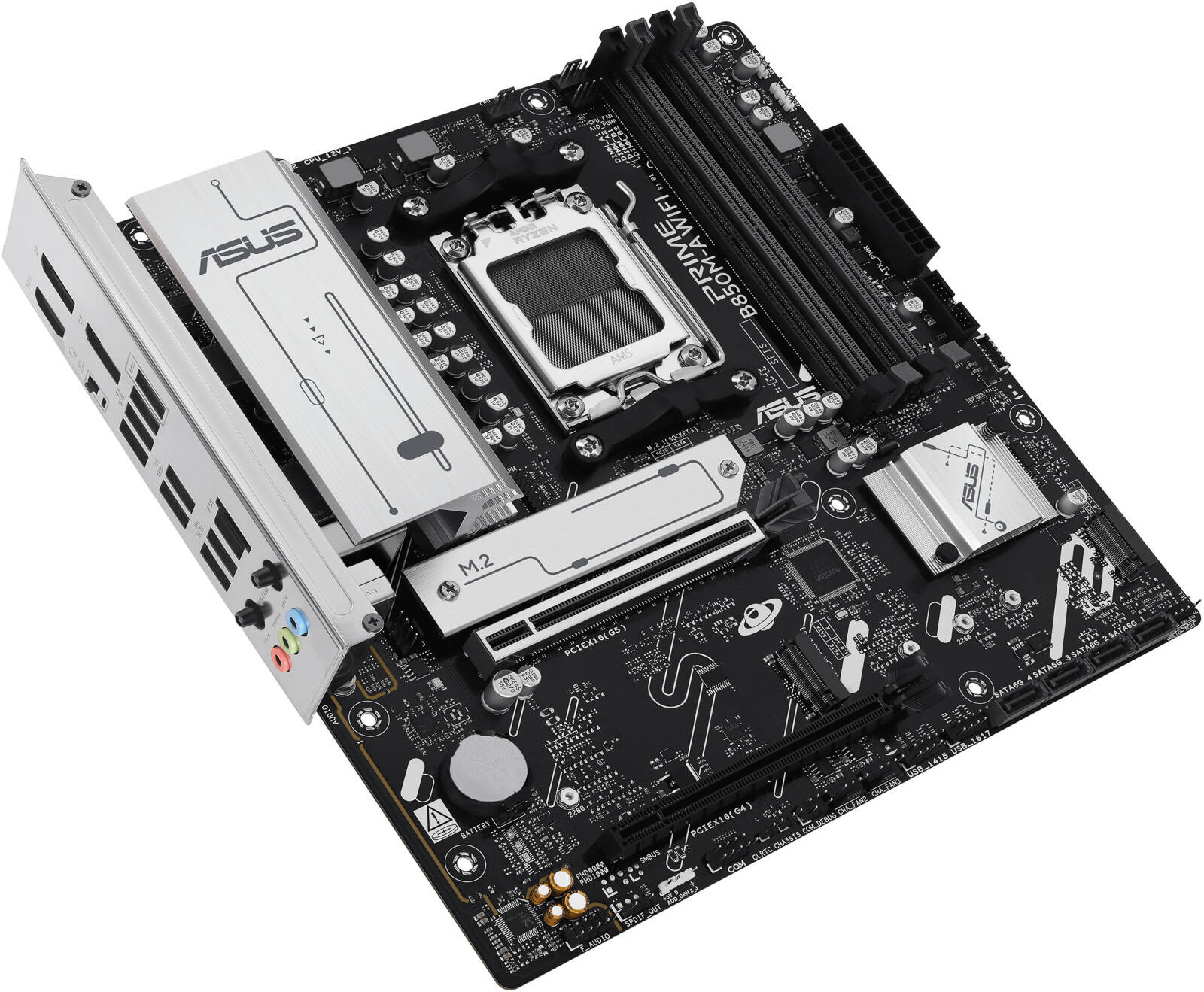 ASUS PRIME B850M-A WIFI MATX DDR5 Motherboard, AMD B850 Chipset, 4x DDR5 DIMM Slots, 256GB Max Memory, Supports 3 x M.2 Slots & 4 x SATA 6Gb/s Ports, Wi-Fi 6E & BT 5.3 | 90MB1LN0-M0EAY0